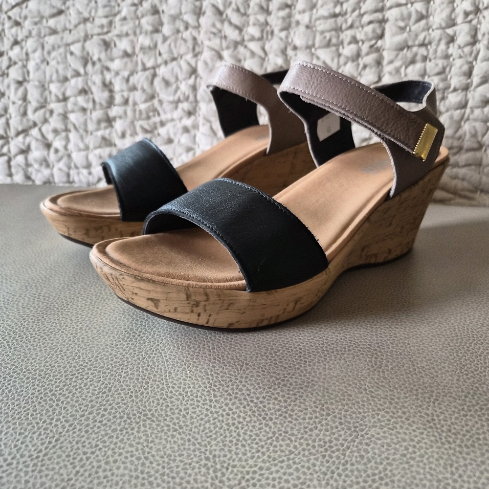 Naot Black and Taupe Sandals Size 9.5 - 41